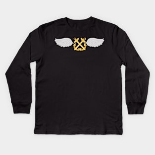 Navy - Rate - Aviation Boatswain's Mate - Gold Anchor wo Txt Kids Long Sleeve T-Shirt